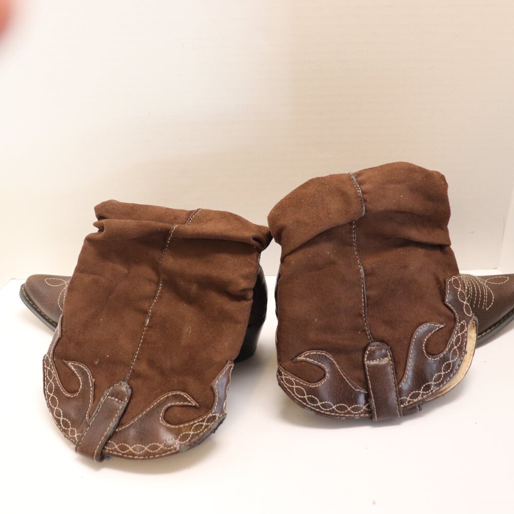 Soda Women's Western Slouchy Boots Size 7.5 with some cracking on the inside - Picture 4 of 11